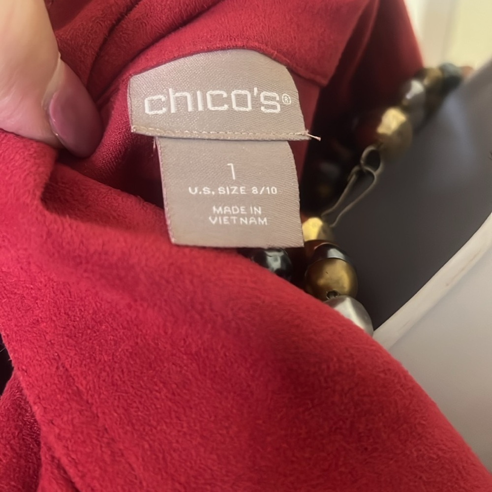 Chico’s six 1=M 8-10 faux suede pinky orange jkt - Picture 5 of 6